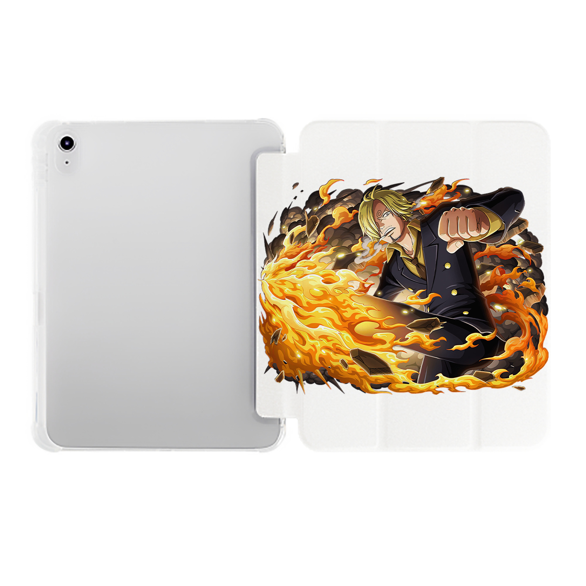 （画像用） ワンピース サンジ ONE PIECE Sanji IPad ケース ペン収納付き 三つ折りスタンド PUレザー×シリコン 対応機種9.5/10.5/10.9インチ